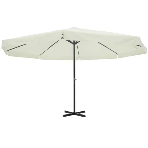 Parasol ogrodowy z poliestru UV, biały, 3m wysokości, średnica 500 cm