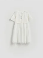 Sukienki i spódniczki dla dziewczynek - Reserved - Sukienka z bolerkiem - biały - miniaturka - grafika 1