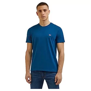 Lee Koszulka męska z logo SS Patch, niebieski, L - Koszulki męskie - miniaturka - grafika 1