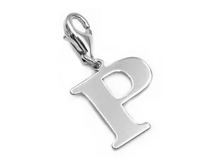 Srebrny Charms Literka P - Wisiorki - miniaturka - grafika 1