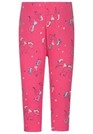 Legginsy - SALT AND PEPPER Dziewczęce legginsy Capri Horses AOP, różowe Paradise, Paradise Pink, 140 cm - miniaturka - grafika 1