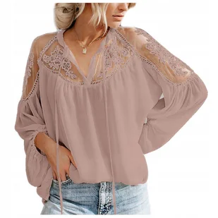 Bluzka koszula boho siateczka haft - S - Koszule damskie - miniaturka - grafika 1