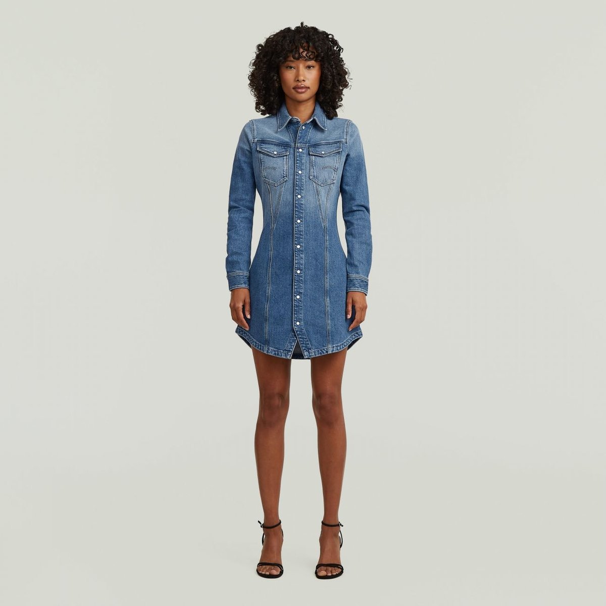 abiti donna g-star d27935-e205 pitched hem g326 faded cliffside blue