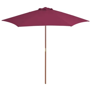 vidaXL Parasol ogrodowy na drewnianym słupku, 270 cm, bordowy - Parasole ogrodowe - miniaturka - grafika 1