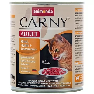 Animonda Carny Adult smak wołowina kurczak i kacze serca 800g - Mokra karma dla kotów - miniaturka - grafika 1
