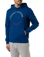 Bluzy męskie - Tommy Hilfiger Męska bluza z kapturem Monotype Roundall, Głębokie indygo, S - miniaturka - grafika 1