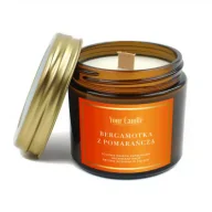 Świece - Your Candle Świeca sojowa zapachowa z drewnianym knotem bergamotka z pomarańczą 120 ml - miniaturka - grafika 1