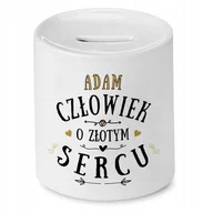 Skarbonki - Skarbonka Dla Adama na Urodziny Imieniny Prezent z Nadrukiem ze Zdjęciem + Opakowanie na prezent (wzór 02) - miniaturka - grafika 1