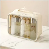 Kosmetyczki, organizery i kuferki - Kosmetyczka organizer na kosmetyki kremowa 26x20x11cm KS105WZ3 - miniaturka - grafika 1