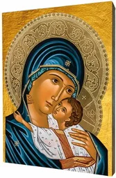 Matka Boża - obraz religijny na desce lipowej - Ikony i obrazy sakralne - miniaturka - grafika 1