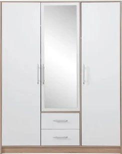 Trzydrzwiowa szafa z lustrem z kolekcji Smart SRL2 dąb sonoma/biały - Szafy - miniaturka - grafika 1