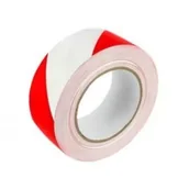 Taśmy klejące - Grand Taśma ostrzegawcza samoprzylepna biało-czerwona - miniaturka - grafika 1