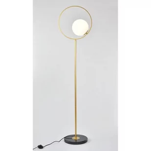 mcodo MCODO ::  Nowoczesna, a zarazem klasyczna lampa podłogowa z marmurową podstawą z nowej kolekcji lamp Bella F83022gold - Lampy stojące - miniaturka - grafika 1