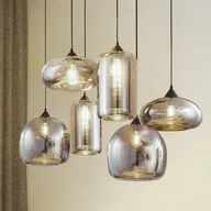 Lampy sufitowe - Lampa wisząca szklana Marla Lindby, możliwość ściemniania, czarny, salon / jadalnia, szkło, nowoczesny - miniaturka - grafika 1