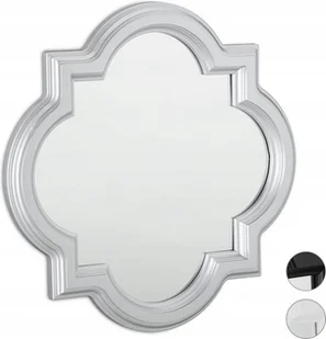 Lustro Relaxdays ścienne rama tworzywo sztuczne 39,5 x 39,5 mm srebrny - Lustra - miniaturka - grafika 1
