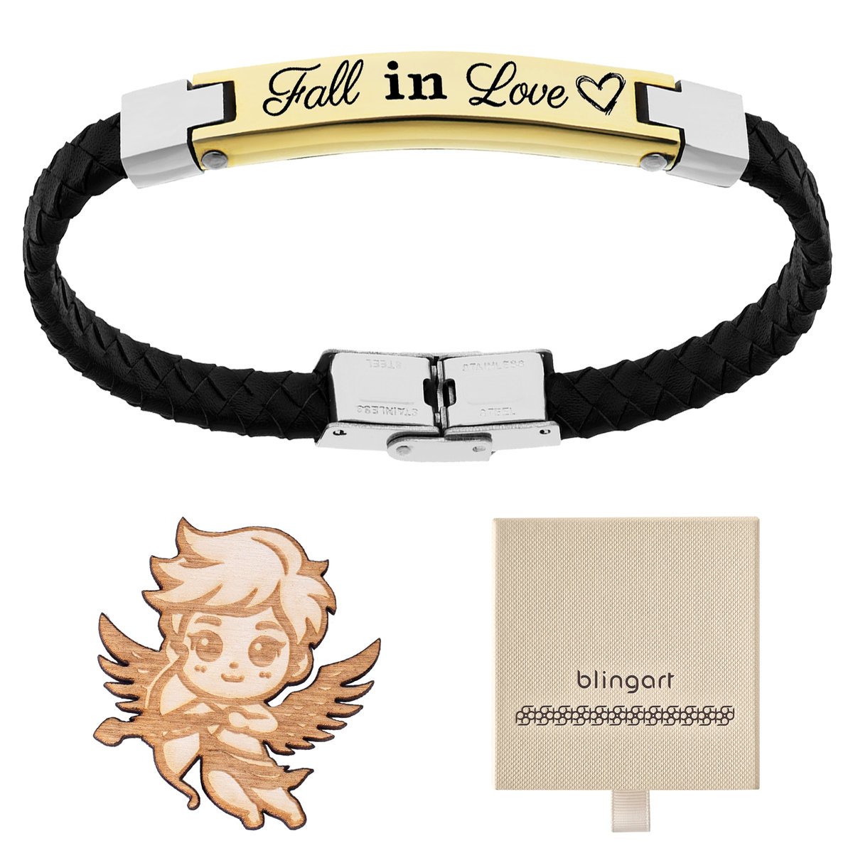 Bransoletka z GRAWEREM męska SKÓRZANA pleciona kol