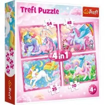 Trefl Puzzle 4w1 Magiczny świat Jednorożców