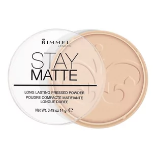 Rimmel Stay Matte Long Lasting Pressed Powder puder w kamieniu 003 Peach Glow 14g - Pudry do twarzy - miniaturka - grafika 1