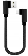 Kable USB - KABEL USB-C 3A QC 10W przewód MIĘKKI KĄTOWY 25 CM 480Mbps SZYBKI PRZESYŁ - miniaturka - grafika 1