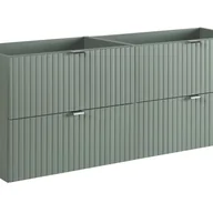 Szafki łazienkowe - Szafka łazienkowa LINE REED GREEN 160 cm zielona wisząca ryflowane fronty 4 szuflady - miniaturka - grafika 1