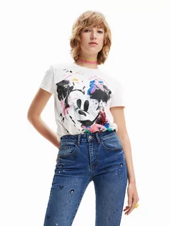 Koszulki i topy damskie - Desigual T-Shirt DISNEY 23SWTK59 Biały Regular Fit - grafika 1