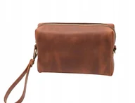 Kosmetyczki, organizery i kuferki - Skórzana kosmetyczka Organizer Portfel Travel Bag walizka podróżna - miniaturka - grafika 1