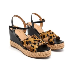 GIOSEPPO DELAFIELD Sandały na koturnie espadryle damskie, Leopard, 41 EU, Lampart, 41 EU - Espadryle damskie - miniaturka - grafika 1