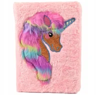 Szkolne artykuły papiernicze - PLUSZOWY ZESZYT JEDNOROŻEC NOTES PAMIĘTNIK WŁOCHATA OKŁADKA A5 RÓŻNE KOLORY - miniaturka - grafika 1