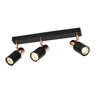 Lampy sufitowe - ZMH Reflektor sufitowy GU10 3-płomienny, obrotowy 355°, czarny, nowoczesny - miniaturka - grafika 1