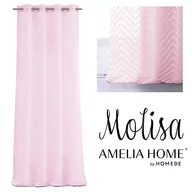 Firany - Firana MOLISA kolor różowy haftowany motyw boho przelotki srebrne woal 140x270 ameliahome - SCURT/AH/MOLISA/EYELETS/PINK/140X270 - miniaturka - grafika 1