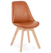 Krzesła - Kokoon Design Krzesło Design Manitoba brązowe nogi naturalne CH02770BRNA - miniaturka - grafika 1