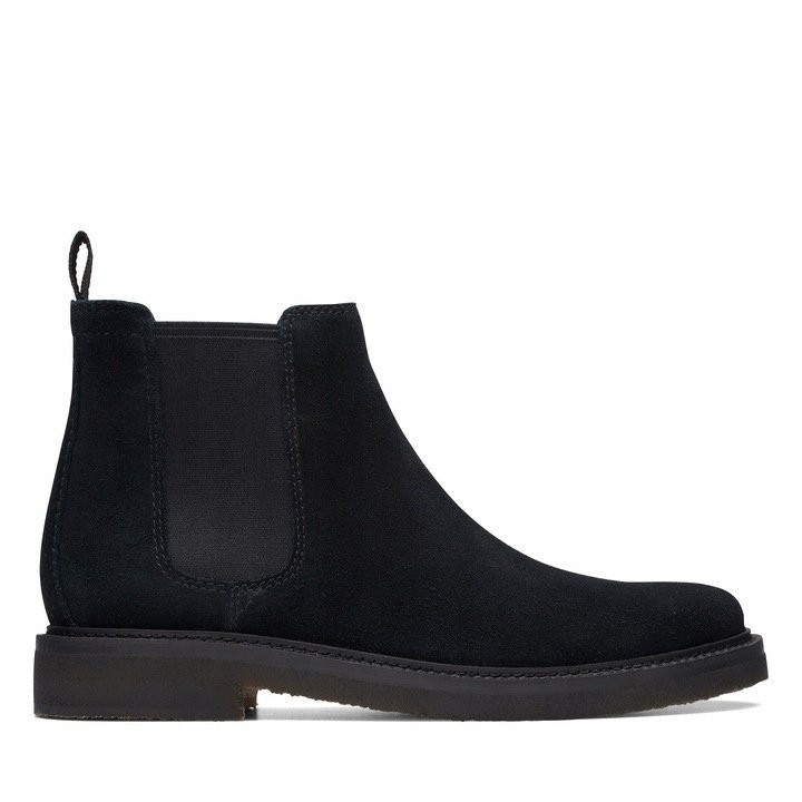 CLARKS CZARNE MĘSKIE SZTYBLETY ZAMSZOWE NA PLATFORMIE SKÓRA 44,5 1J3A