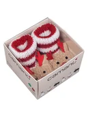 Skarpetki dla dzieci - camano Skarpety w kolorze biało-beżowo-czerwonym - miniaturka - grafika 1