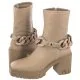 Botki damskie - Botki Beżowe B7698-R77-000-000-E88 (CI676-a) Carinii - miniaturka - grafika 1