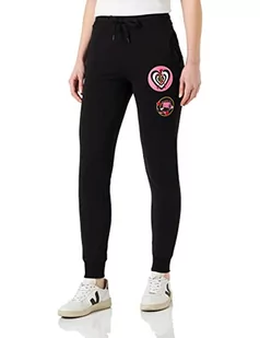 Love Moschino Damskie spodnie do biegania o regularnym kroju, czarny, 42 - Spodnie damskie - miniaturka - grafika 1