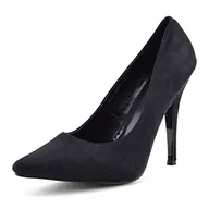 Czółenka - Gizelle Damskie szpilki szpilki szpiczaste czółenka damskie na imprezę do klubu buty do pracy na kort rozmiar 36-48, Czarny zamsz, 39 EU - miniaturka - grafika 1