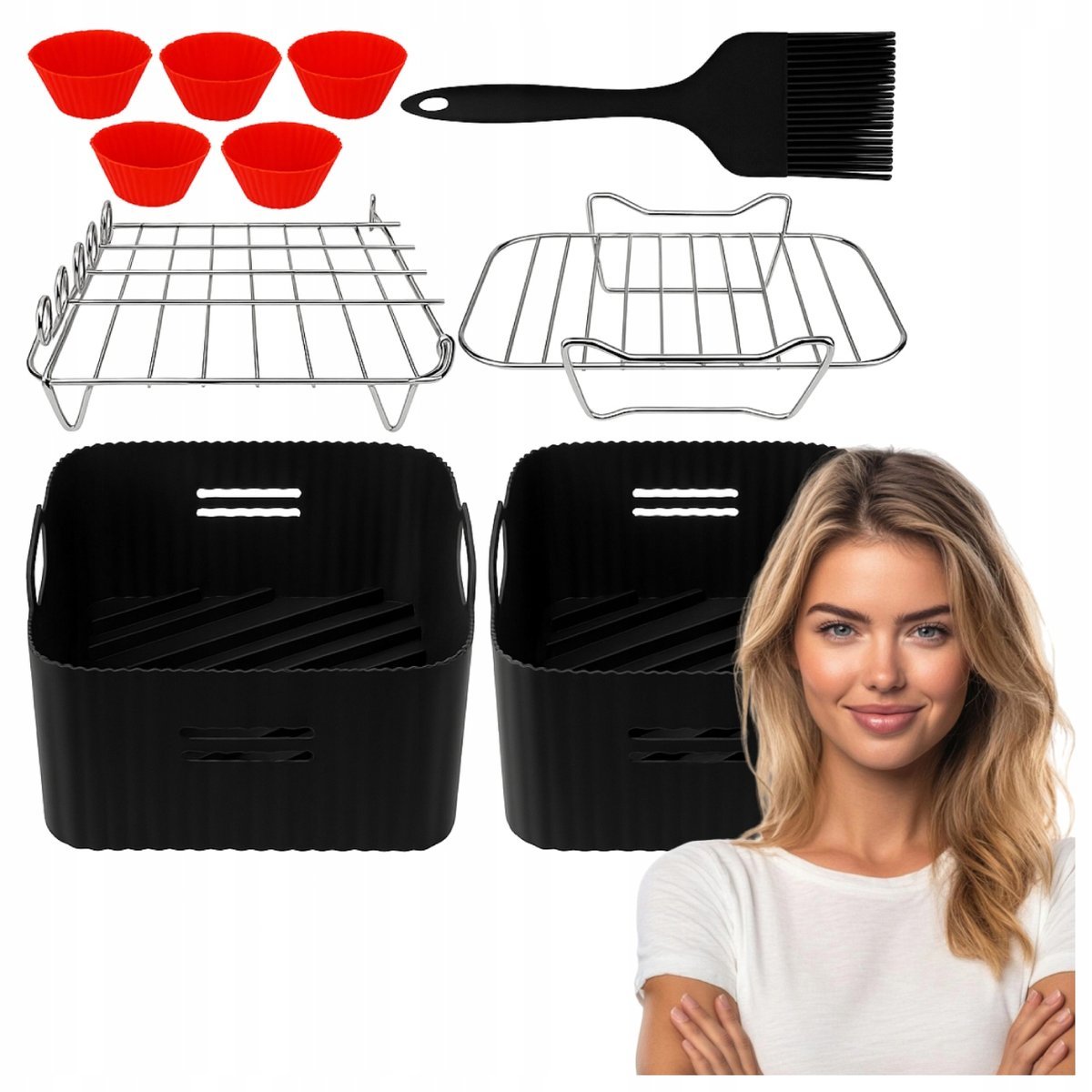 AKCESORIA DO FRYTKOWNICY AIR FRYER ŻEBERKA TEFAL EY9018 Cecotec DuoSize