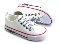 Buty dla dziewczynek - Trampki dziecięce z ozdobnymi sznurówkami - BIG STAR KK374068, białe - Big Star - miniaturka - grafika 1