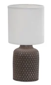 Lampy stojące - Brązowa lampa stołowa z abażurem z tkaniny - V085 F2-Z79 - miniaturka - grafika 1