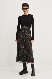 Desigual sukienka DARK PENSEE kolor czarny midi rozkloszowana 24WWVK37 - Sukienki - miniaturka - grafika 1
