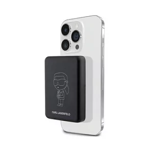 Karl Lagerfeld NFT 9F6DB3 Outline Ikonik 5000 mAh MagSafe powerbank Czarny - Powerbanki - miniaturka - grafika 1