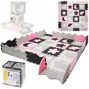 Mata edukacyjna/puzzle "Kształty" 36 szt. Pastel Pink - Maty edukacyjne - miniaturka - grafika 1