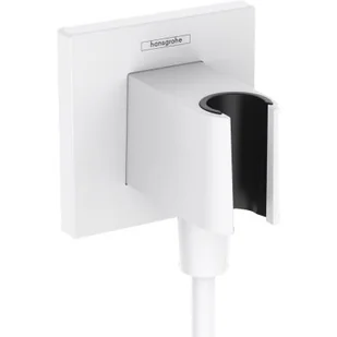 Hansgrohe FixFit E przyłącze kątowe z uchwytem prysznicowym biały mat 26889700 - Akcesoria do armatury i ceramiki - miniaturka - grafika 1