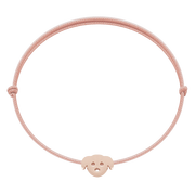 Bransoletki - Bransoletka z pieskiem Etincelle, różowe pozłocenie, na cienki różowym sznurku - Lilou - miniaturka - grafika 1