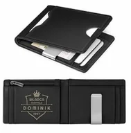 Portfele - Smart portfel skórzany z grawerem w kolorze czarnym dla niego szefa na urodziny - miniaturka - grafika 1