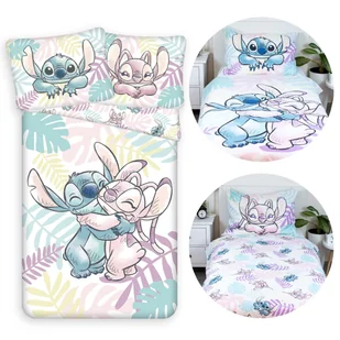 DISNEY Stitch Andzia DWUSTRONNA, bawełniana pościel dziecięca na zamek, 100% BAWEŁNA 140x200cm+60x80cm OEKO-TEX - Pościel dla dzieci - miniaturka - grafika 1