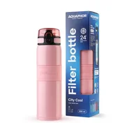 Butelki filtrujące - Butelka termiczna filtrująca City Cool 500 ml pudrowy róż - miniaturka - grafika 1