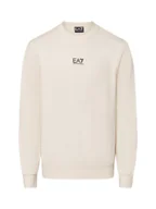 Bluzy męskie - EA7 Emporio Armani Bluza męska Mężczyźni Bawełna beżowy jednolity, M - miniaturka - grafika 1