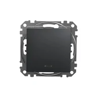 Wyłączniki światła i elektryczne - Łącznik jednobiegunowy Schneider Sedna Design SDD114101L z podświetleniem czarny antracyt Design &amp; Elements - miniaturka - grafika 1