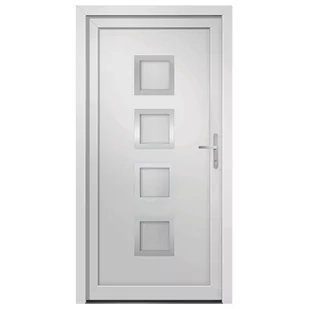vidaxl Drzwi wejściowe, białe, 98x208 cm, PVC 8720845887049 - Drzwi zewnętrzne - miniaturka - grafika 4